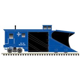 Click here to learn more about the Atlas Model Railroad N Russell Snow Plow, B&M/Blue/Black/White #W3738.