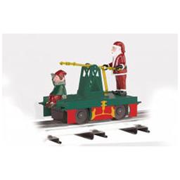 Click here to learn more about the Bachmann Industries O-27 Williams OperatingHandcar,Santa&Elf/Green/Red.