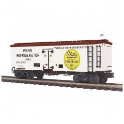 Click here to learn more about the M.T.H. Electric Trains O 36'' Woodsided Reef Car, Plitt''s Ginger Ale #3674.