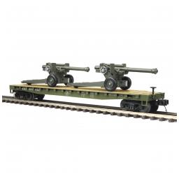 Click here to learn more about the M.T.H. Electric Trains O Flat w/105mm Howitzers, US Army  #609042.