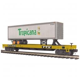 Click here to learn more about the M.T.H. Electric Trains O Flat Car w/ 40'' Trailer, TTX #97482.